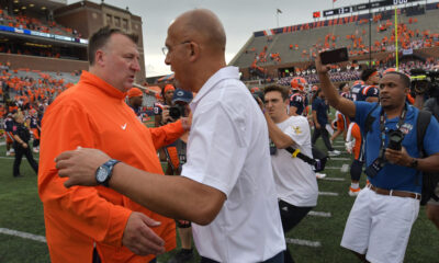 Illini head coach Bret Bielema and James Franklin.