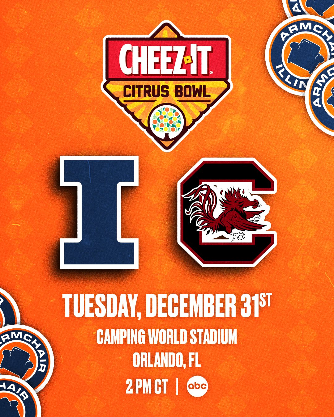 Illinois football will play South Carolina in the Citrus Bowl.