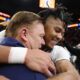 Brad Underwood gives Terrence Shannon Jr. an embrace.