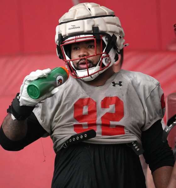 Wisconsin Badger lineman Curt Neal at practice.