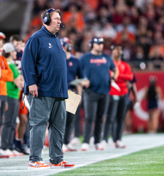 Bret Bielema standing on the sideline during the 2024 Citrus Bowl.