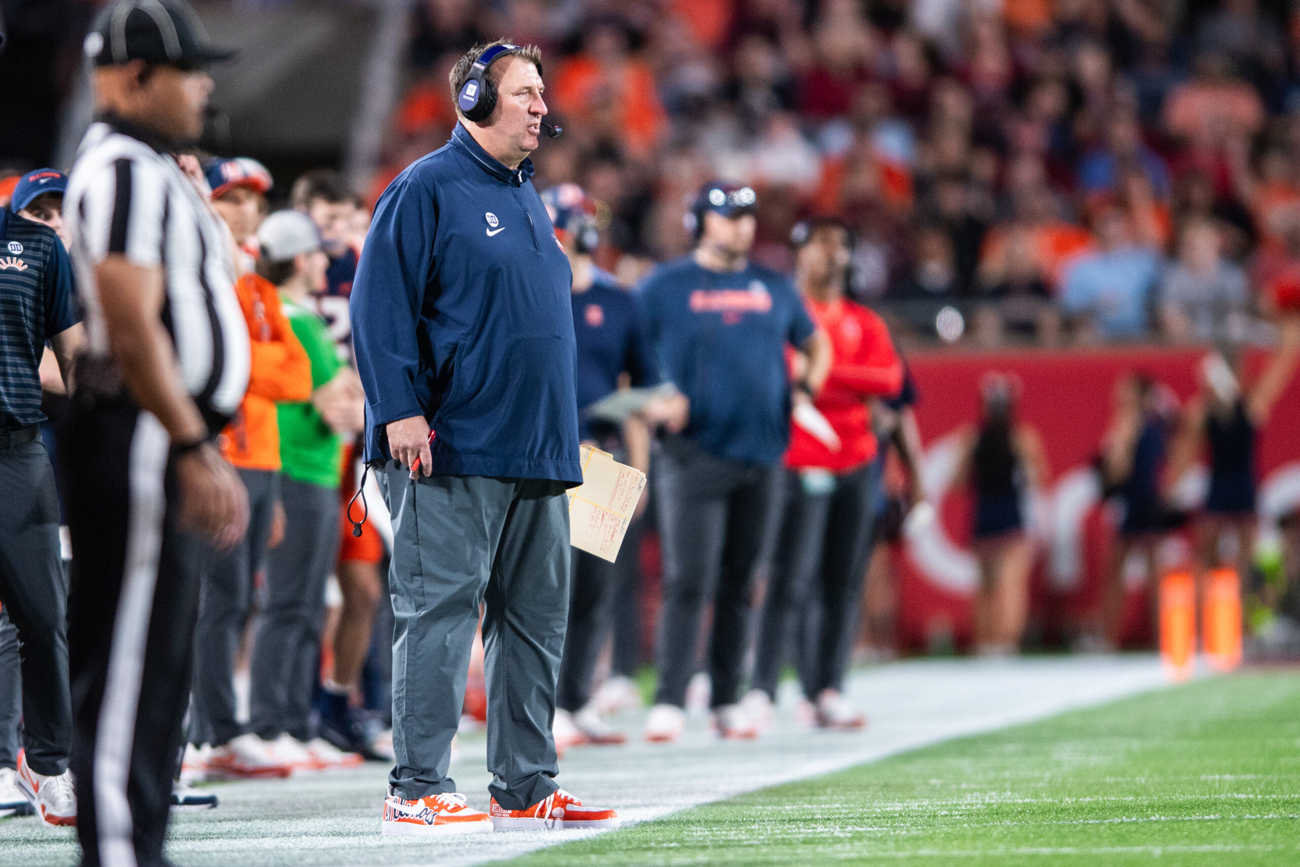 Bret Bielema standing on the sideline during the 2024 Citrus Bowl.