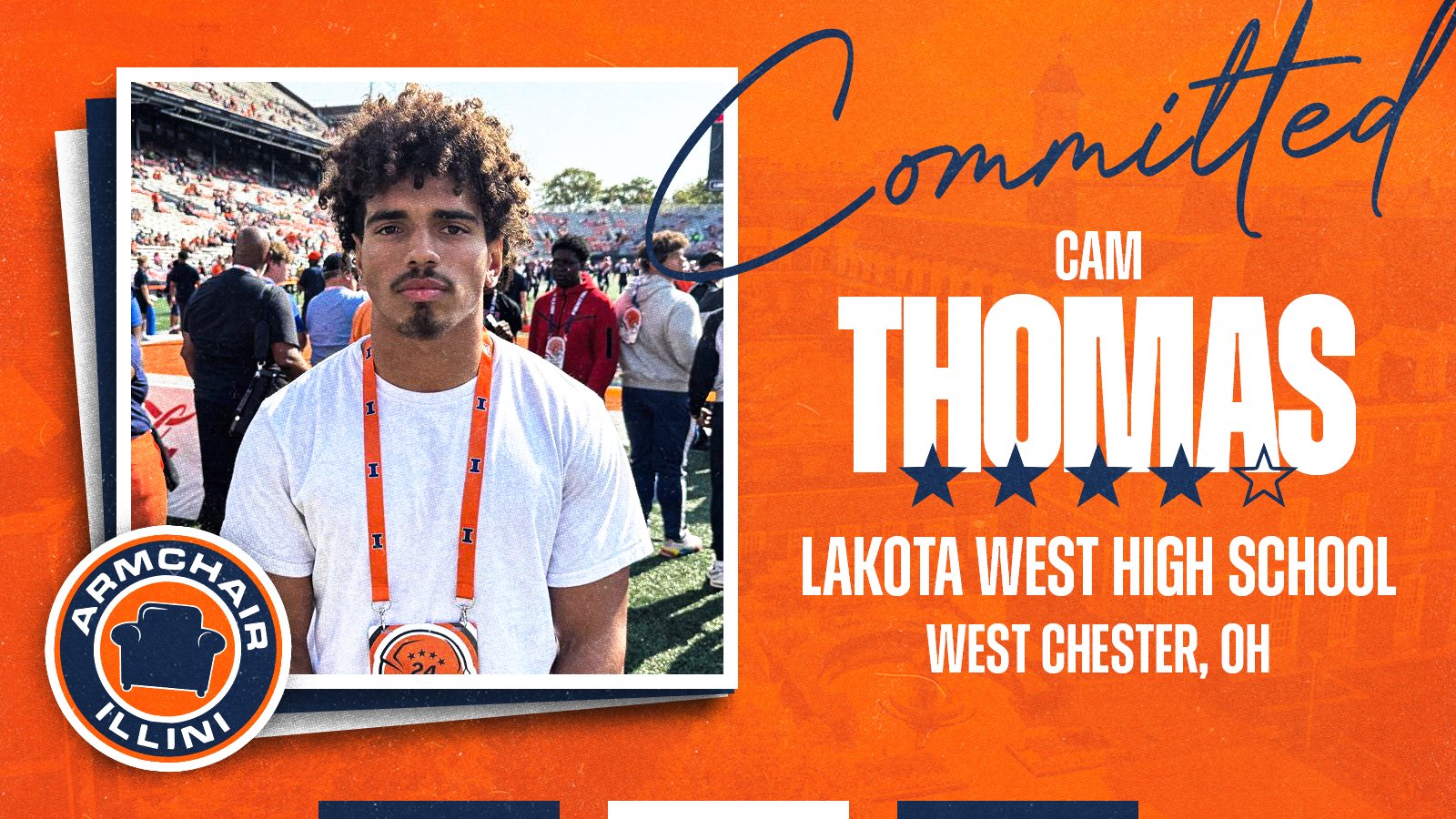 Illinois football landed the commitment of Cam Thomas.