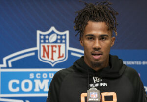 Former Illini Pat Bryant at the 2025 NFL combine.