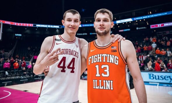 Illinois basketball centers Tomislav and Zvonimir Ivisic.