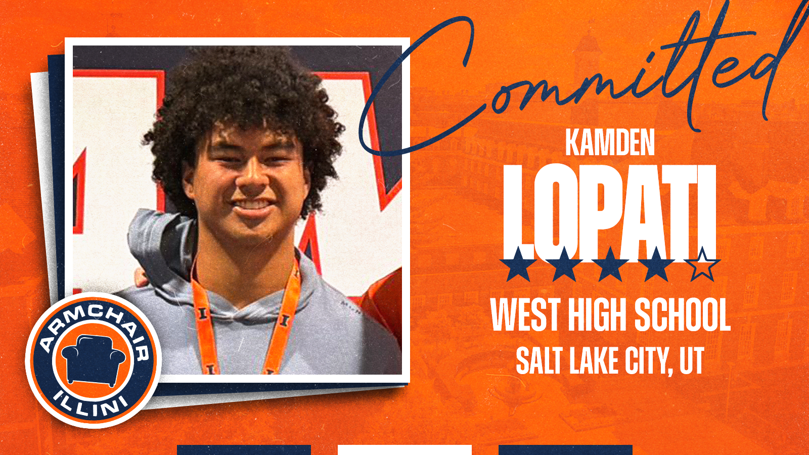 Newest Illini football commit Kamden Lopati.