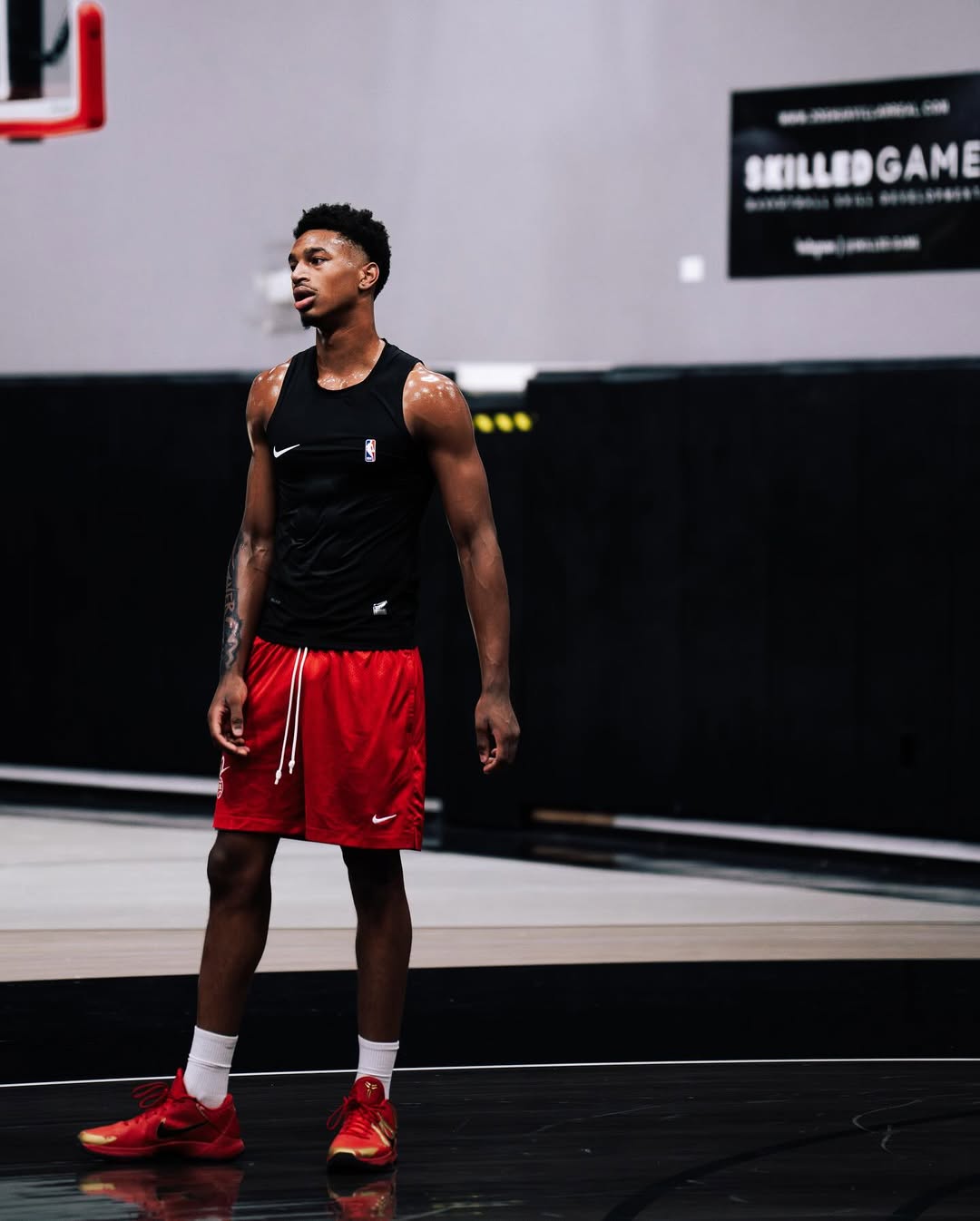 Cameron Holmes working out.
