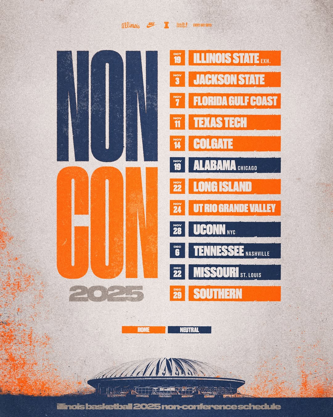 The illinois basketball non-conference schedule.