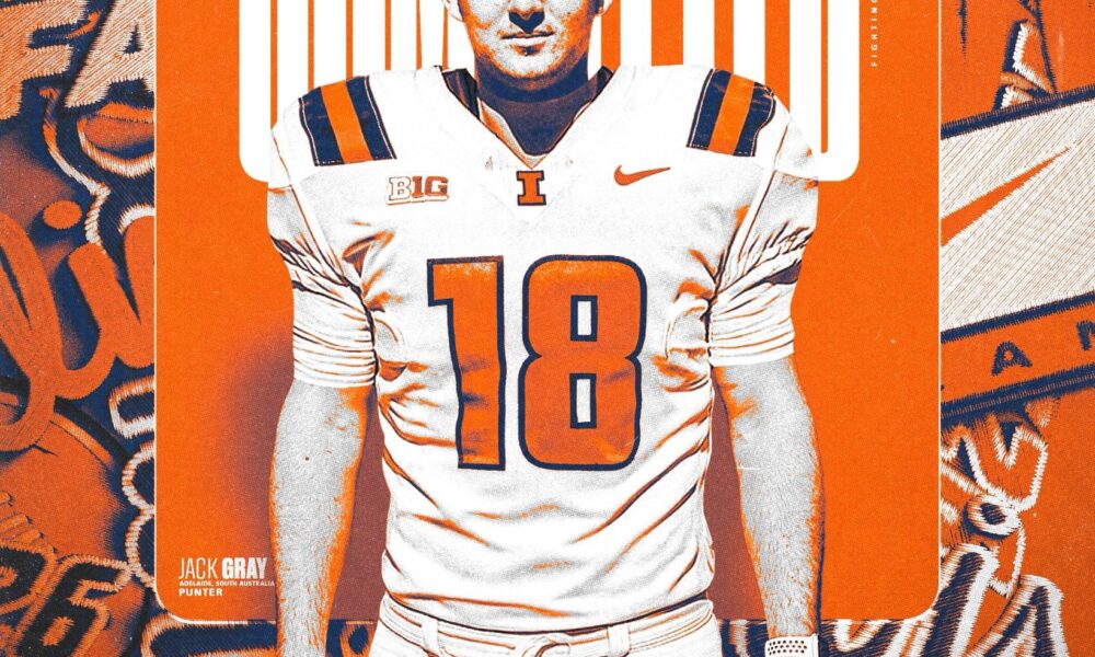 Illinois football punter Jack Gray.