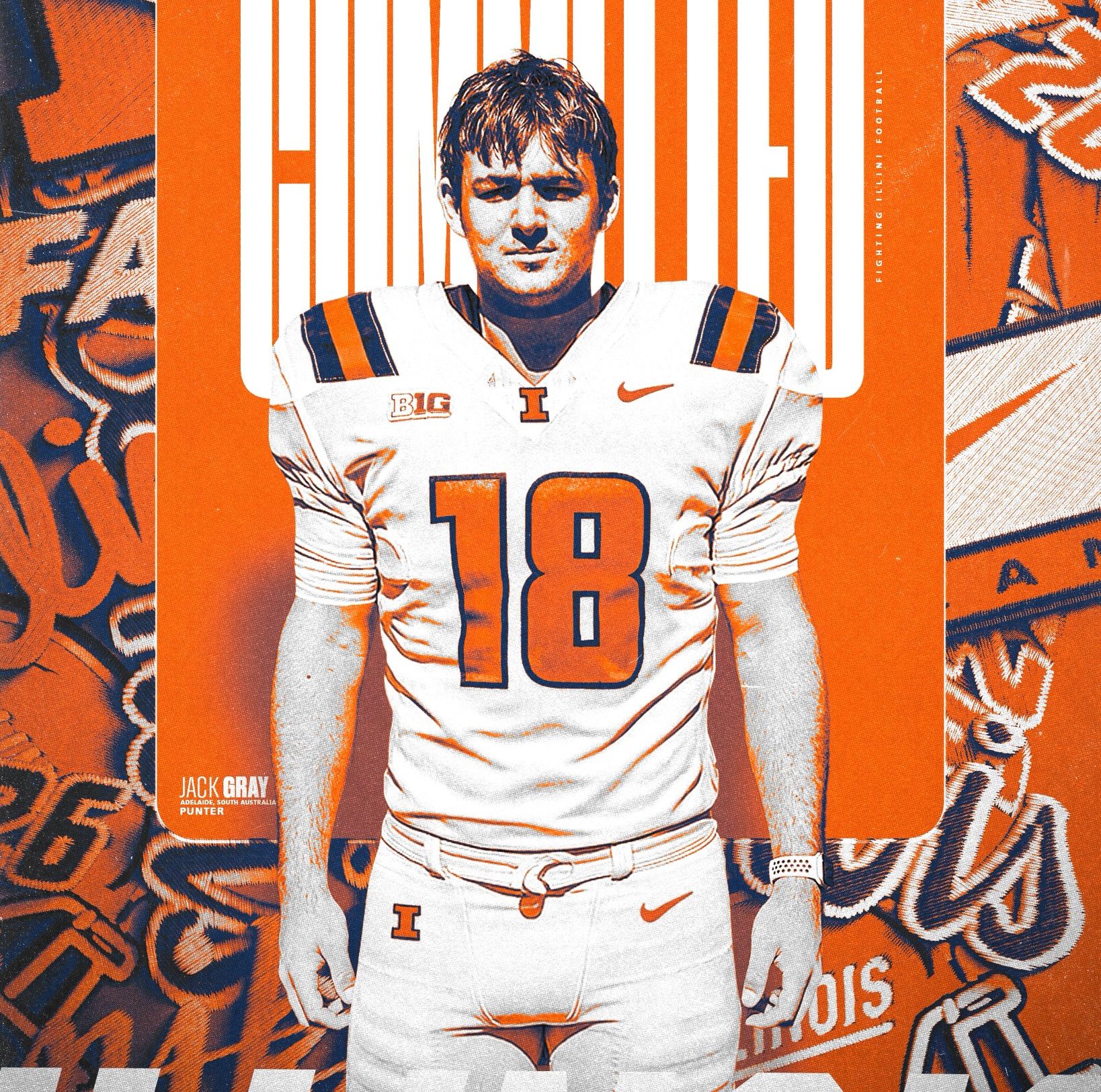 Illinois football punter Jack Gray.