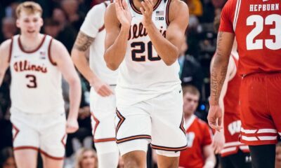 Illini basketball wing Ty Rodgers during the Big Ten tournament in 2024.