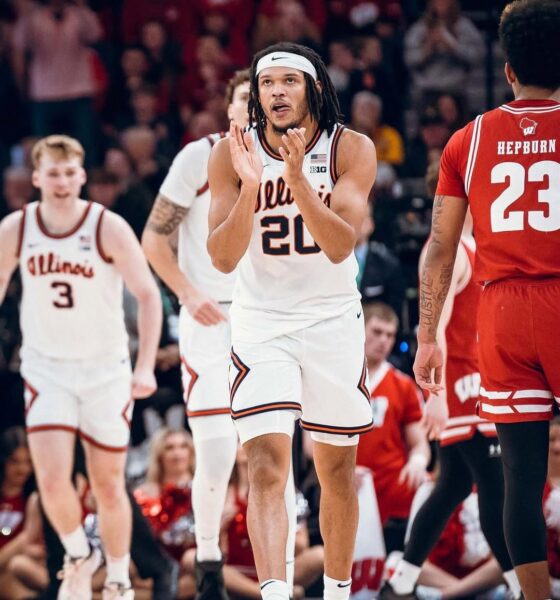 Illini basketball wing Ty Rodgers during the Big Ten tournament in 2024.