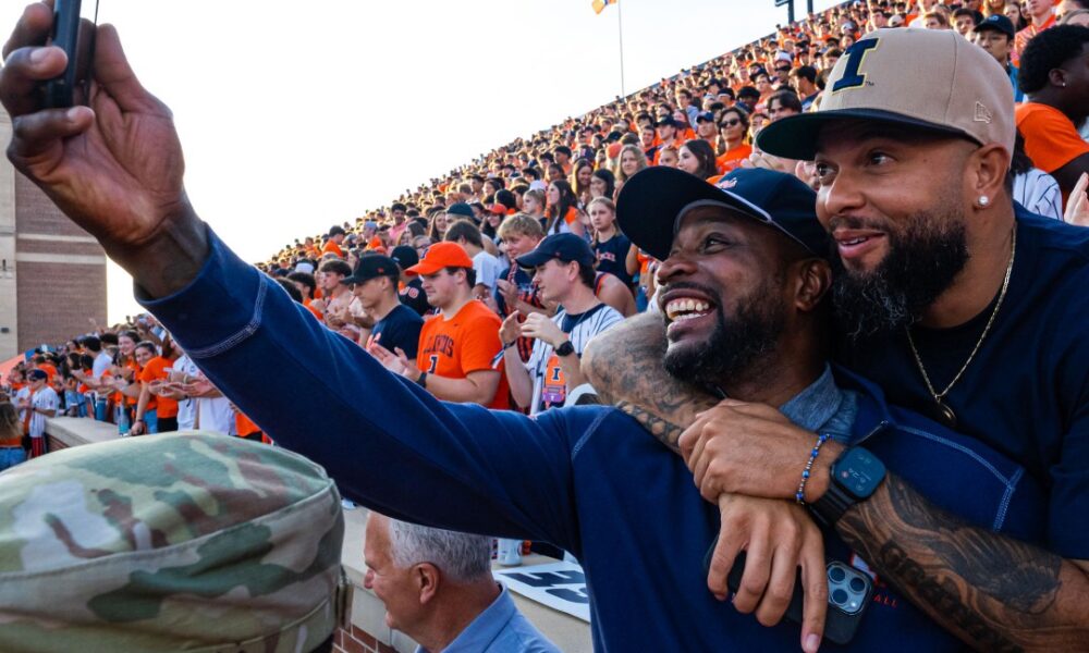 Two Illinois basketball legends in Dee Brown and Deron Williams.