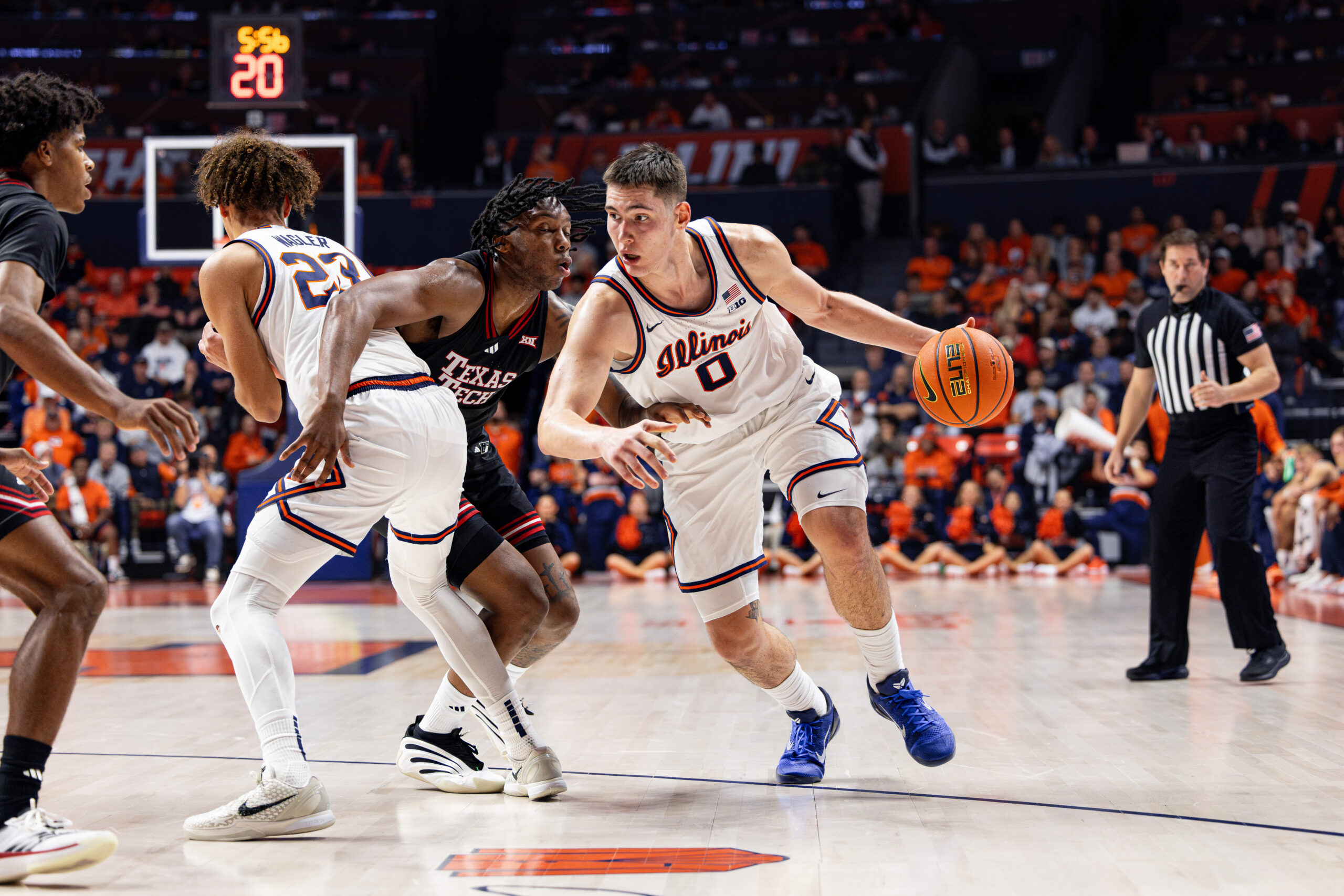 Illinois Basketball Freshman David Mirkovic. Photo Credit: David Pollak - Armchair Illini.