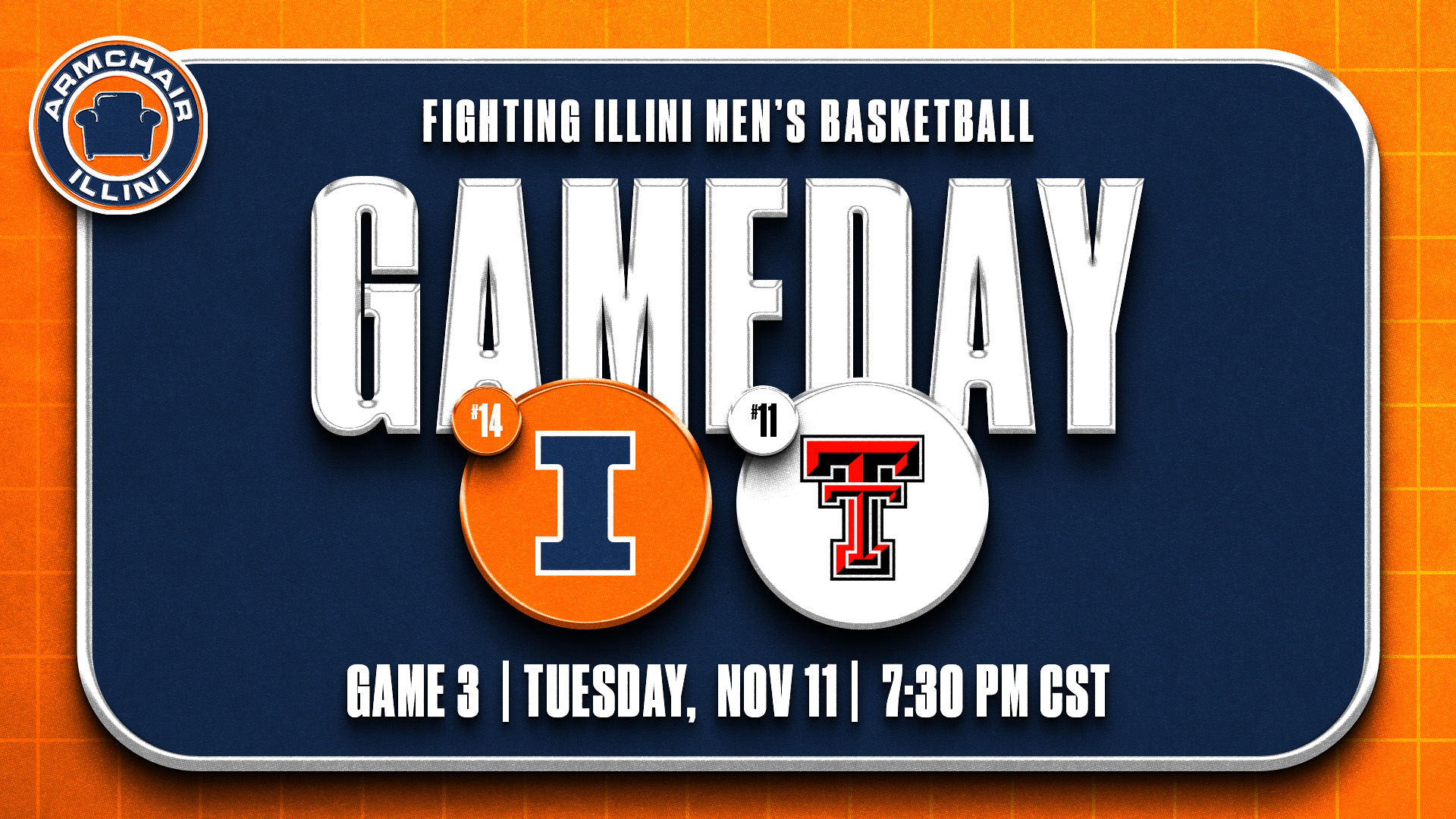 Illinois basketball will play Texas Tech on November 11th.