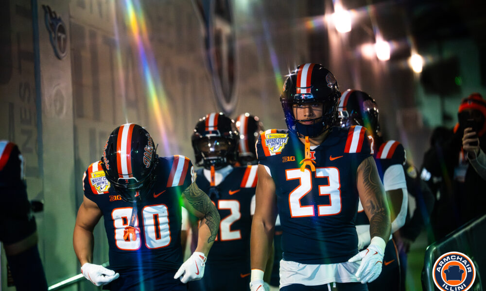 Illinois Football. Music City Bowl. Jordan Anderson. Hank Beatty. Photo Credit. Vincent Bruington. Armchair Illini. 12/30/25.