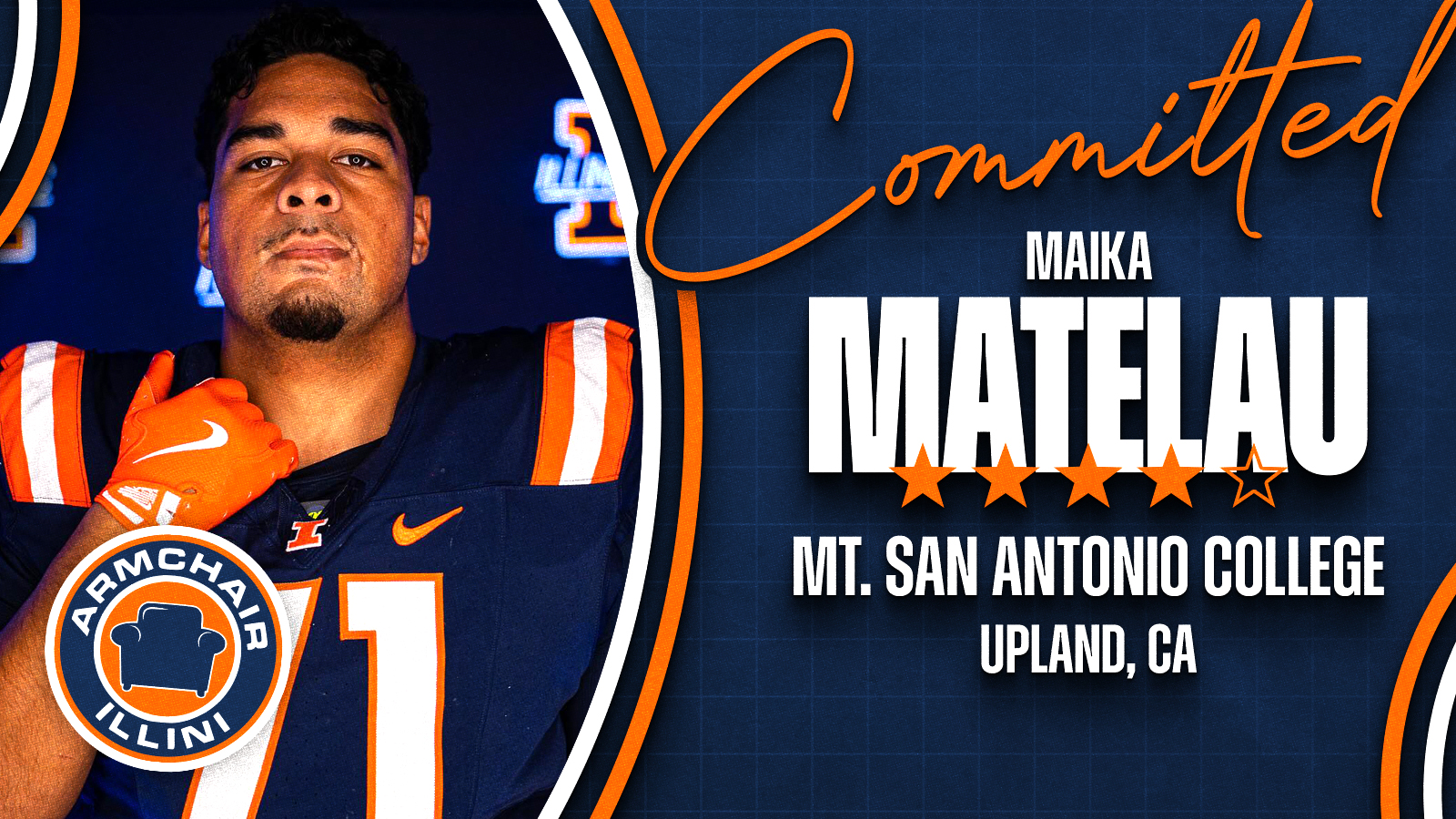 Maika Matelau announced his commitment to Illinois Football