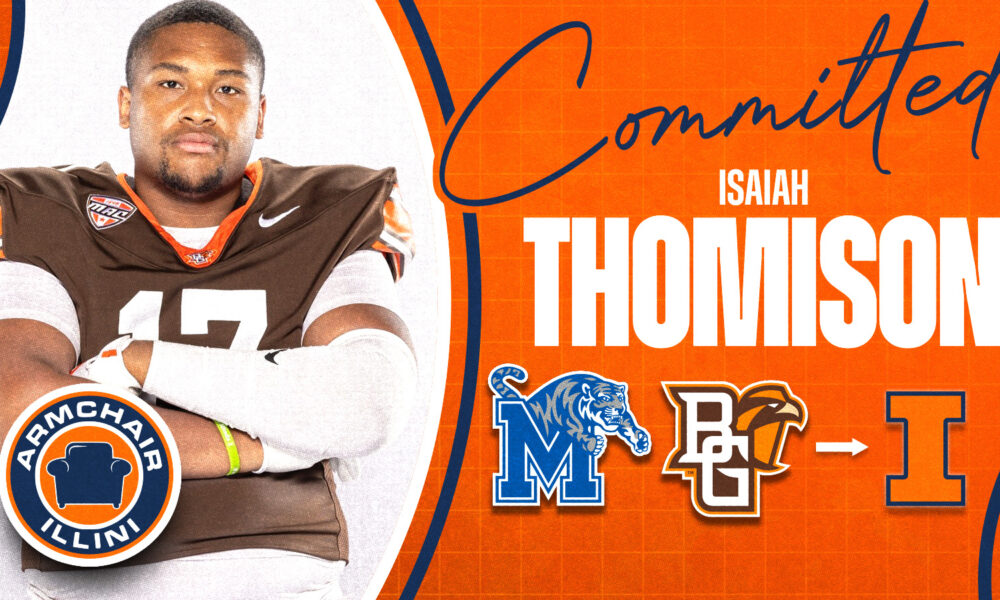 Illinois Football. Isaiah Thomison. Photo Credit: Alex Kyi.