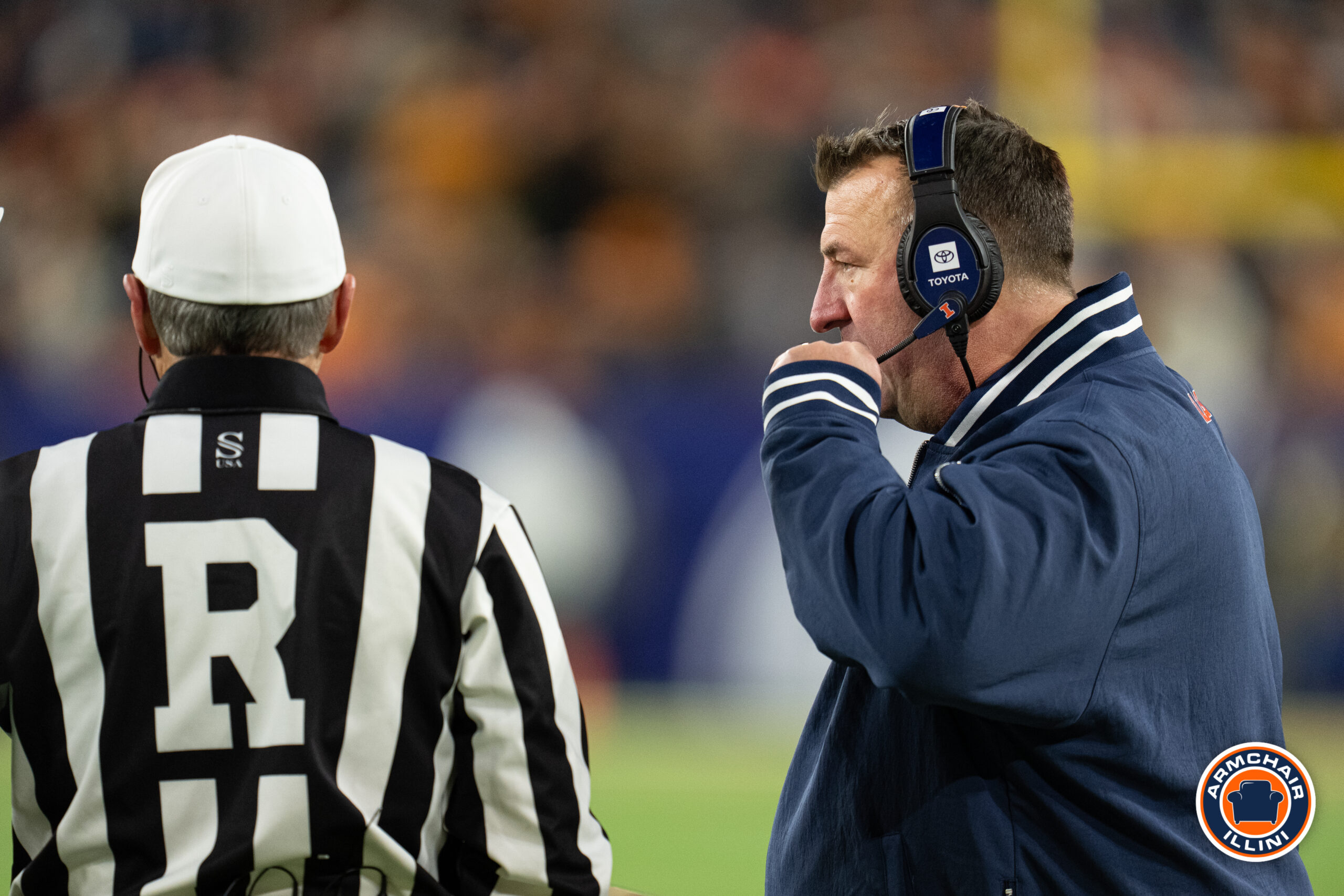 Illinois Football. Bret Bielema. Credit: Vincent Bruington, Armchair Illini.