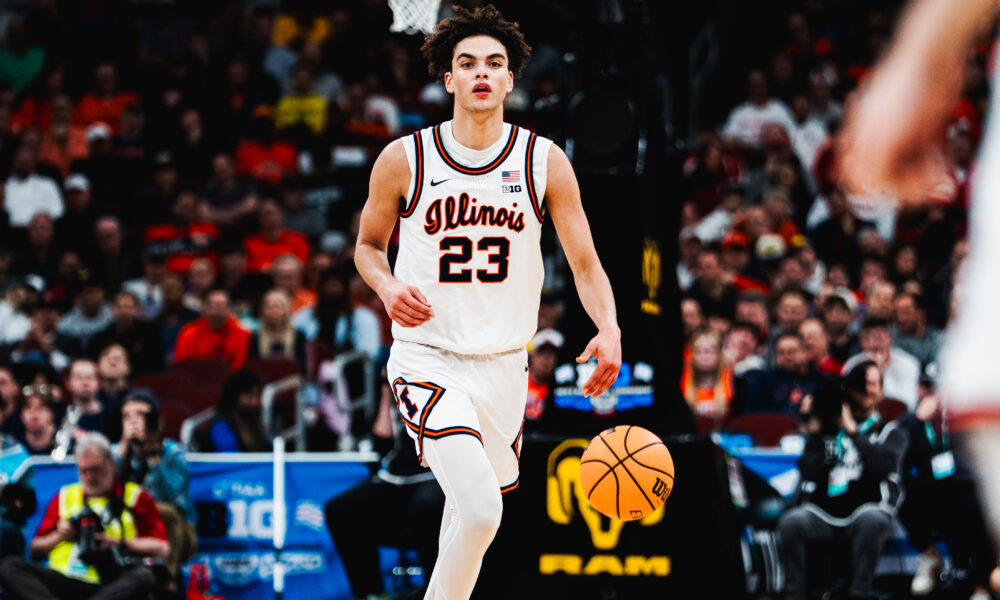 Illinois Basketball. Keaton Wagler. Photo Credit: Brent Zickmann. Armchair Illini.
