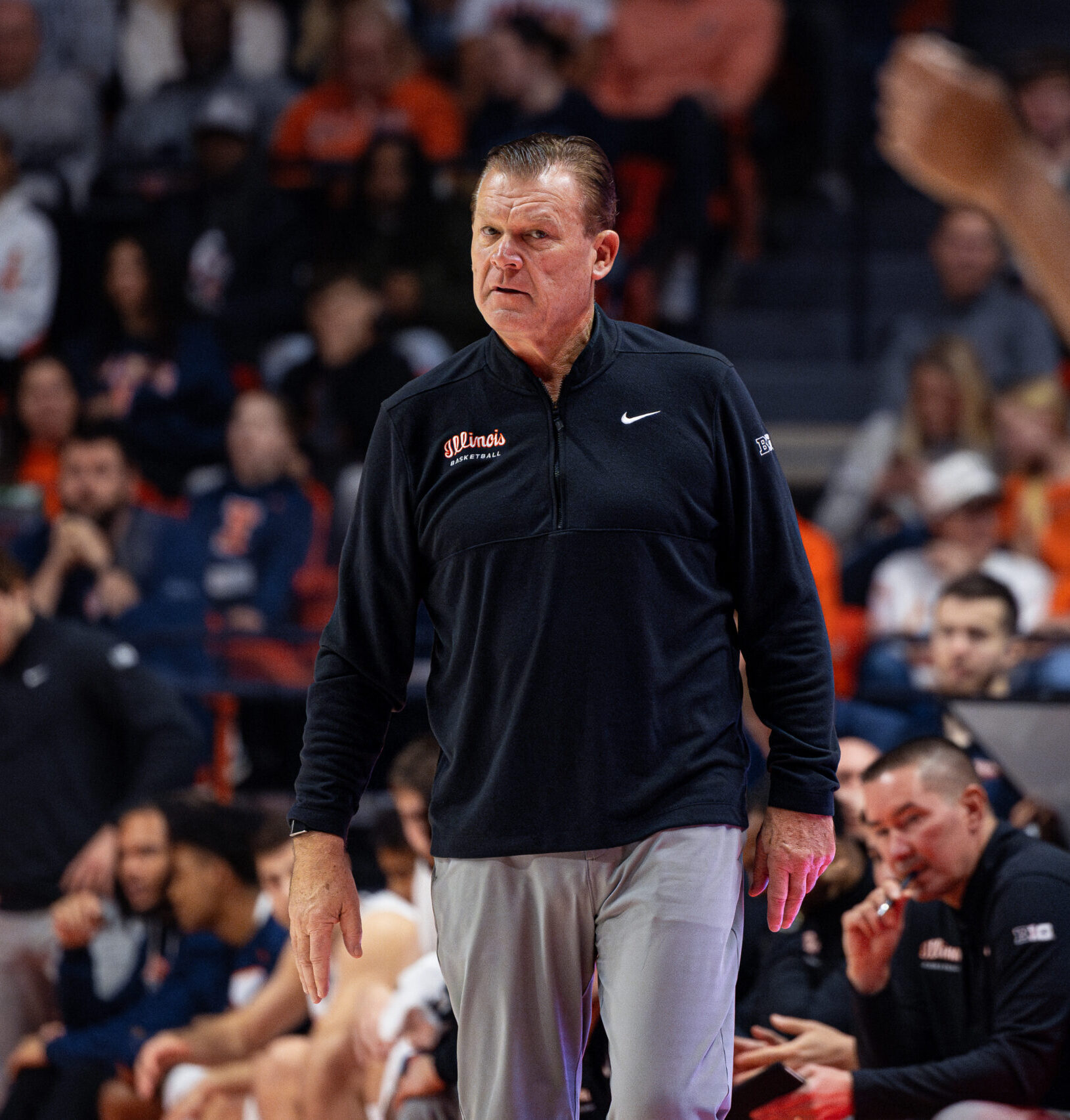 Illinois Basketball. Brad Underwood. Photo Credit: David Pollak. Armchair Illini.