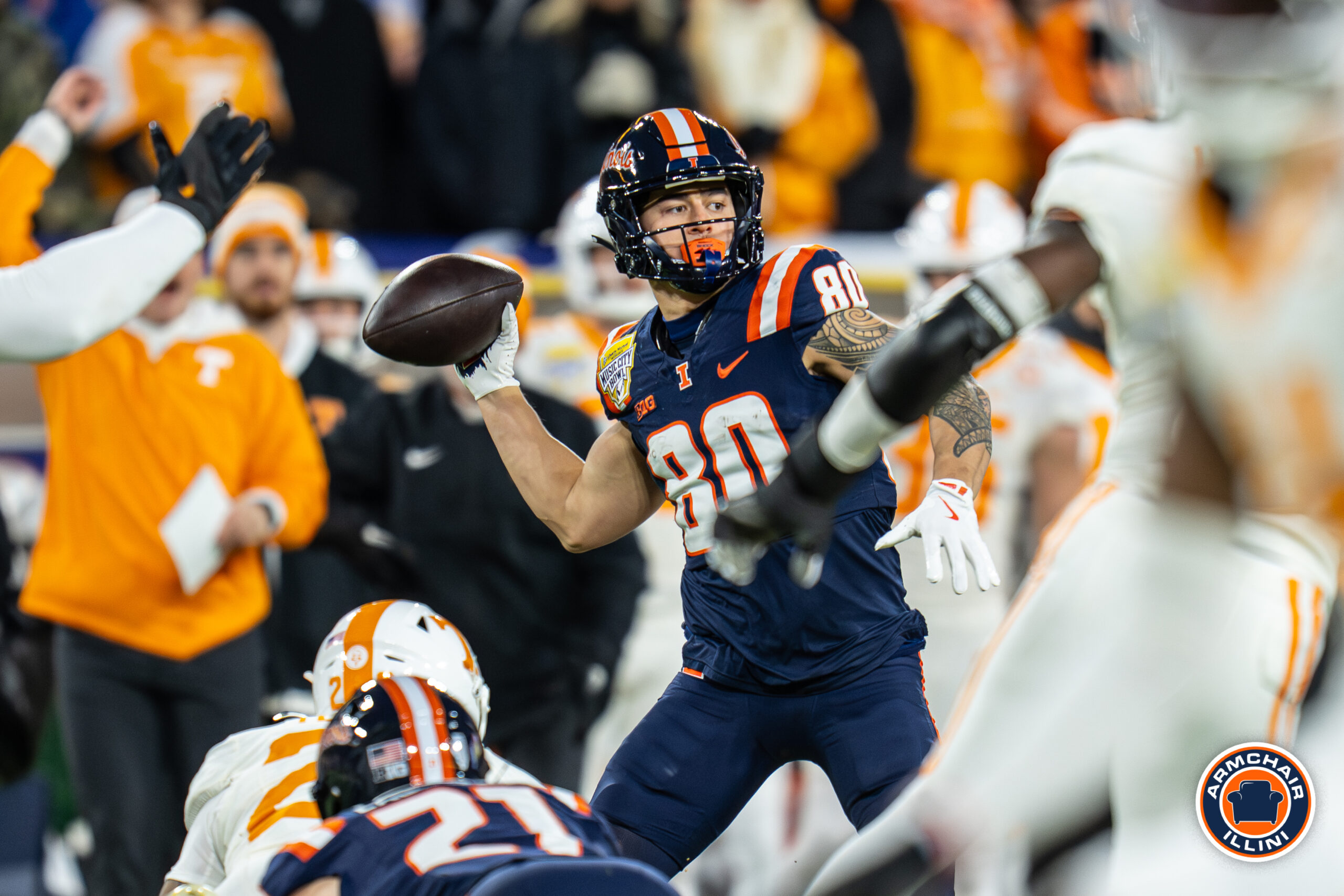 Illini wide receiver Hank Beatty in the 2025 Music City Bowl