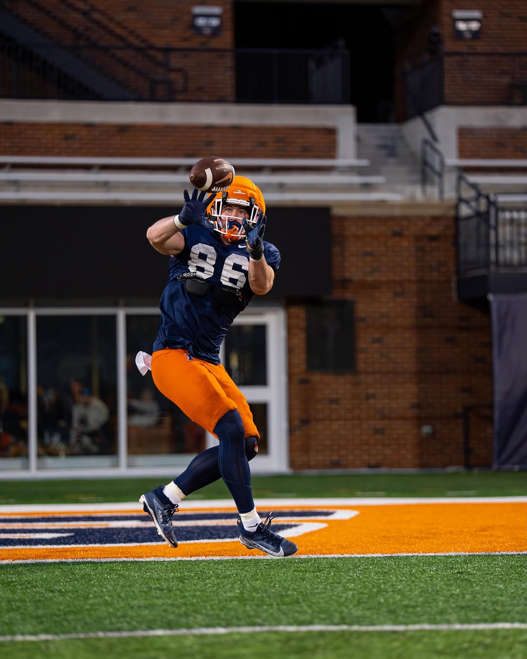 Illinois Football. Christian Abney - No. 86. Armchair Illini. Photo Credit: Christian Abney on Instagram. (@_christian_abney).