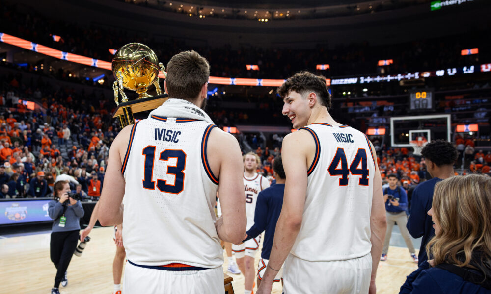Illinois basketball has an elite frontcourt with twins Zvonimir Ivisic and Tomislav Ivisic.