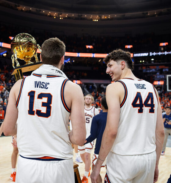 Illinois basketball has an elite frontcourt with twins Zvonimir Ivisic and Tomislav Ivisic.