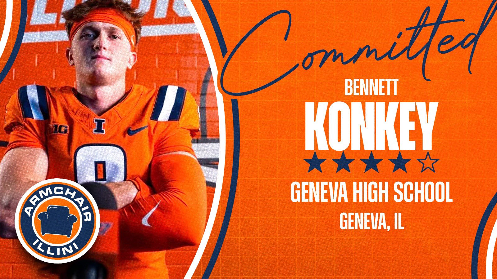 Illinois Football. Photo Credit: Alex Kyi, Armchair Illini. Bennet Konkey.