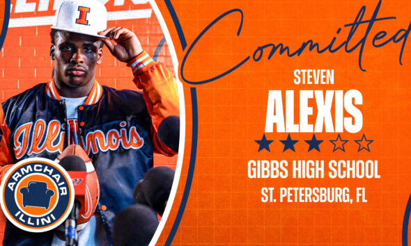 Illinois Football. Steven Alexis. Photo Credit: Alex Kyi, Armchair Illini.