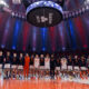 The Illinois basketball team before tipoff.