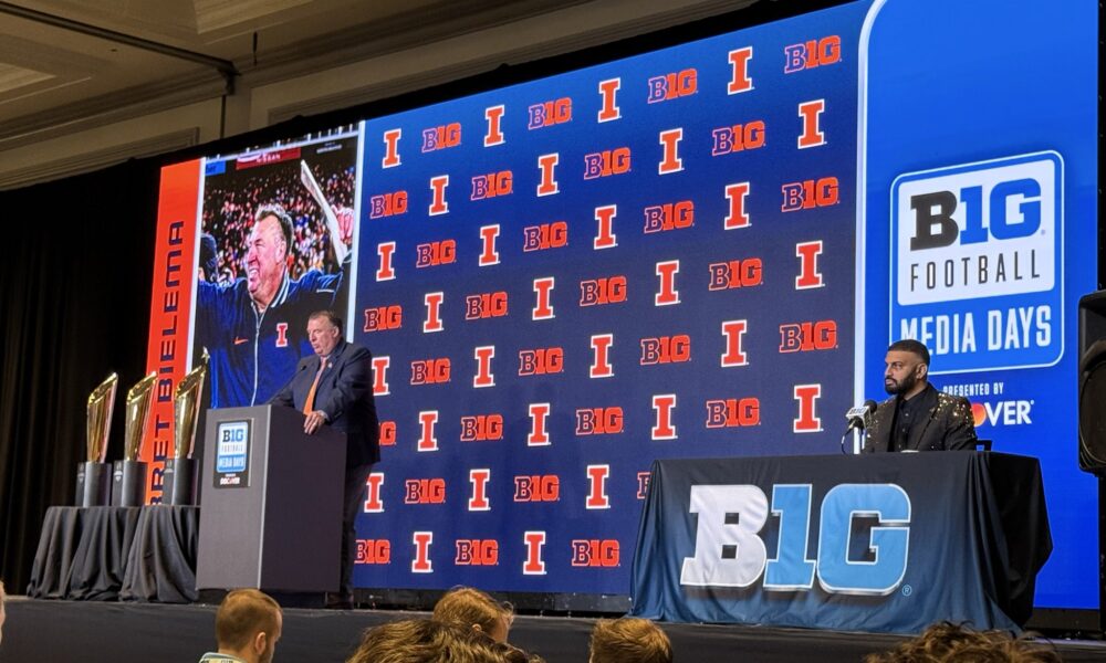 Illinois football head coach Bret Bielema at 2026 media day