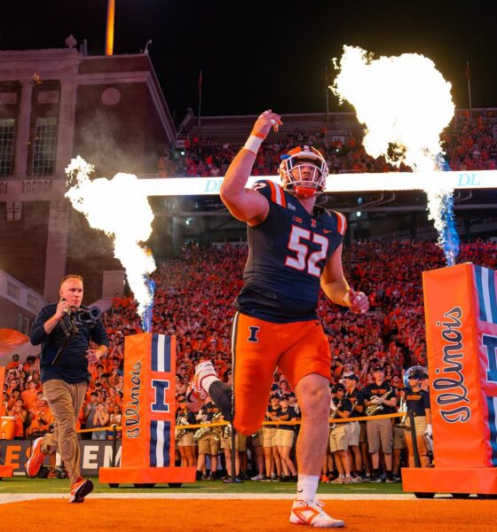 Photo Credit: Illinois Football on Instagram. (@Illinifootball). Pat Farrell, No. 52. 9/3/26. Armchair Illini.