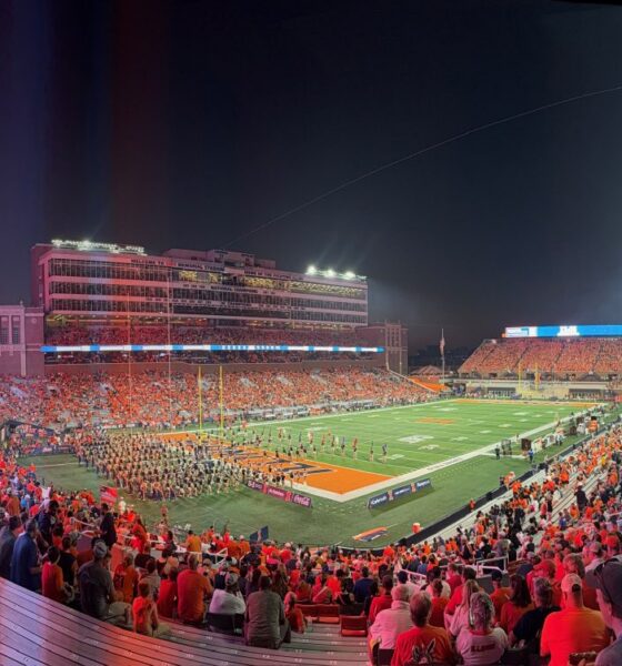The scene before kickoff for Illinois Football at Gies Memorial Stadium