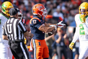 Illinois Football. Collin Dixon. No. 17. Photo Credit: Vincent Bruington. Armchair Illini.