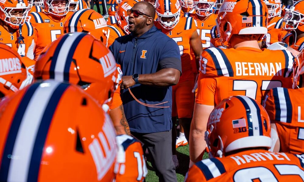 Illinois Football. Photo Credit: Illinois Football on Instagram. (@Illinifootball). Homecoming Game between the Purdue Boilermakers and the Illinois Fighting Illini at Gies Memorial Stadium in Champaign, IL on October 03, 2026. Photo By Quinten Truitt.