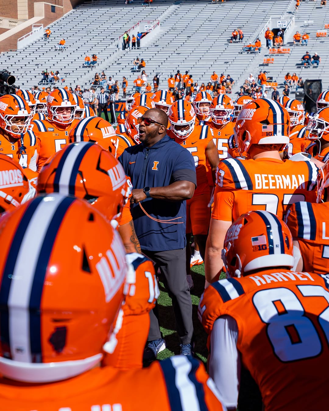 Illinois Football. Photo Credit: Illinois Football on Instagram. (@Illinifootball). Homecoming Game between the Purdue Boilermakers and the Illinois Fighting Illini at Gies Memorial Stadium in Champaign, IL on October 03, 2026. Photo By Quinten Truitt.