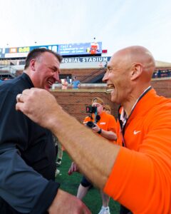 Illinois Football Head Coach Bret Bielema and Athletics Director Josh Whitman. Photo Credit: Illinois Football on Instagram. (@Illinifootball).